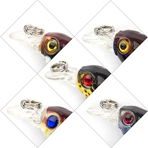 Micro Fishing Lures Crankbaits Baits Lure，Mini Fishing Lure Swimbaits Micro Crank Baits Topwater Lures for Freshwater Saltwater Bluegill Pumpkinseeds Trout Perch with Tackle Boxes - color: M01