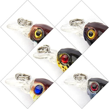 Micro Fishing Lures Crankbaits Baits Lure，Mini Fishing Lure Swimbaits Micro Crank Baits Topwater Lures for Freshwater Saltwater Bluegill Pumpkinseeds Trout Perch with Tackle Boxes - color: M01