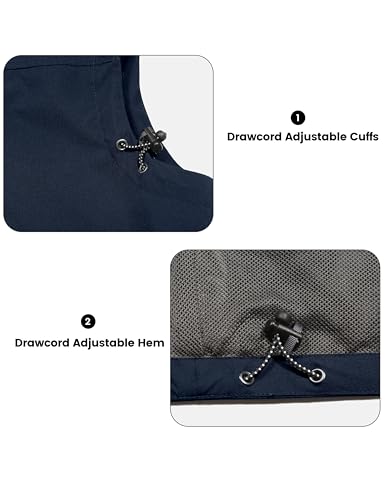 Little Donkey Andy Men's Lightweight Quick Dry Vest Windproof Sleeveless Jacket with 11 Pockets for Travel Fishing Hiking - color: Deep Blue, size: Medium