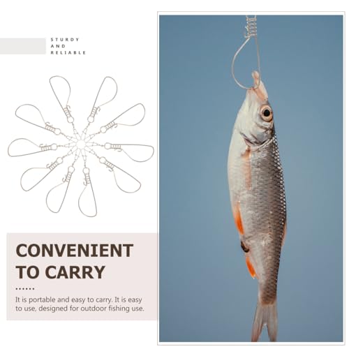 BESPORTBLE Fish Stringer Clips Stainless Steel Live Fish Holder Portable Clip with Spring Lock for Outdoor Fishing Fishing Accessories for Keeping Alive 20 Pack
