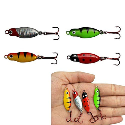 Ice Fishing Jigs with Treble Hooks Lead Jig Hooks Winter Metal Lures - color: 1.97inch/0.21oz-4pcs