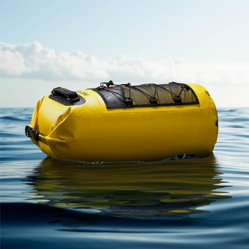 Piscifun Dry Bag, Waterproof Floating Backpack 10L/20L/30L/40L with Waterproof Phone Case for Boating, Kayaking, Fishing - color: Yellow, style: 30l