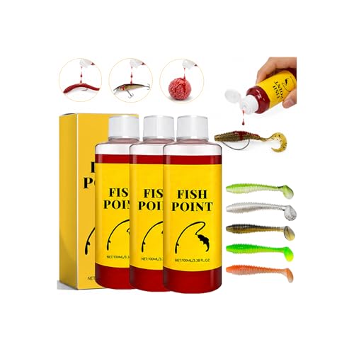 Concentrated Fish Attractant Liquid, Red Worm Fishing Scent Spray for Bait & Lures, 100ml Fish Bait Additive for Trout, Bass, Panfish, Lake River Dock & Freshwater Fishing Gear - color: 3PC