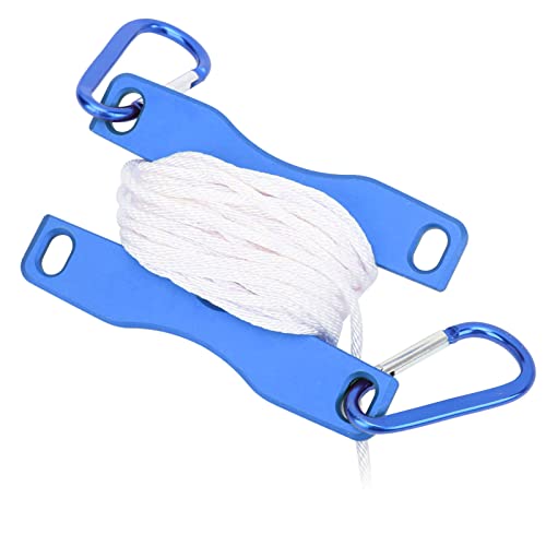 Live Fish Lock Portable Stainless Steel Fishing Stringer with Wear - Resistant Nylon Rope, D - Shaped Carabiner and Quick - Release Pin for Big Game Lure Fishing - color: Blue