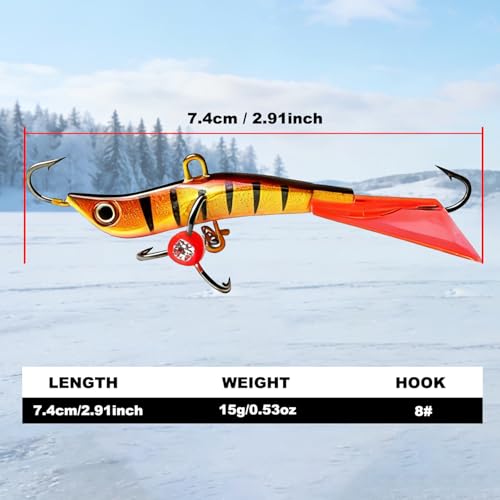 Ice Fishing Jigs Balancer Winter Fishing Lures Jigging Lures Head for Walleye Bluegill Pike Perch Ice Fishing Kits - color: 71MM 14G
