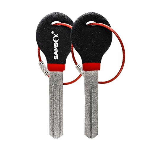 SAMSFX Fishing Hook Sharpener Hook File for Fishing Diamond File with Handle Portable Double Sided Fine and Medium Grits for Men - color: Black & Red