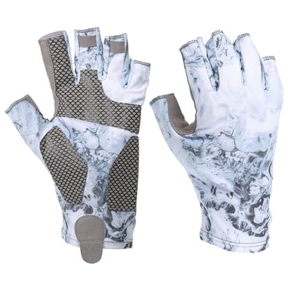 PATIKIL Fishing Gloves, Breathable Fingerless Sun Protection Gloves for Men Women Kayaking Rowing Cycling Hiking - color: Grey, size: X-Large
