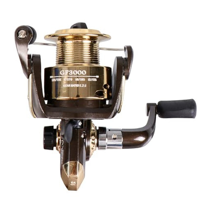 Spinning Fishing Reel for Freshwater Saltwater Fishing, Anti-Reverse with Front-Adjustable Drag - style: Gf1000 ( 3 Ball Bearings)