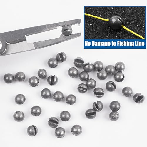 Fishing Weights Sinkers Kit, 100pcs Fishing Sinkers Assortment Includes Bullet Sinkers Disc Pyramid Weights Drop Shot Weight Split Shot Egg Sinkers for Saltwater Freshwater with Tackle Box