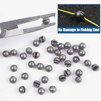 Fishing Weights Sinkers Kit, 100pcs Fishing Sinkers Assortment Includes Bullet Sinkers Disc Pyramid Weights Drop Shot Weight Split Shot Egg Sinkers for Saltwater Freshwater with Tackle Box