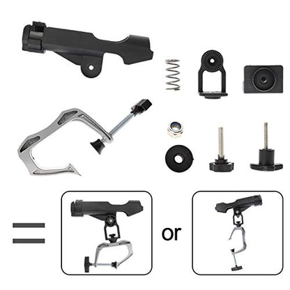 Croch Fishing Rod Holder Boat Rods Holder Folding Holder with Large Clamp Opening 360 Degree Adjustable Fishing Rod Racks Fishing Rod Holder 2 pcs