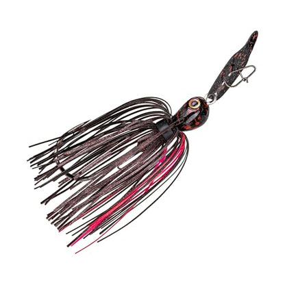 Strike King Thunder Cricket Fishing Lure, Vibrating Swim Jig, Silver Blade, 4/0 Jungle-Style Flipping Hook - color: Black Widow, size: 3/8 oz