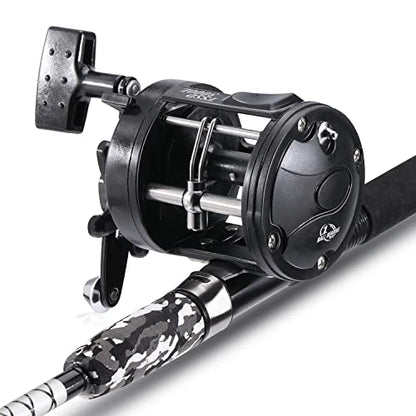 Sougayilang Conventional Reel and Fishing Rod Combo – Medium Heavy Fiberglass Rod, Heavy Duty Catfish Trolling Reel Combo for Catfish Salmon and Steelhead 6/7ft - color: 6FT-3000