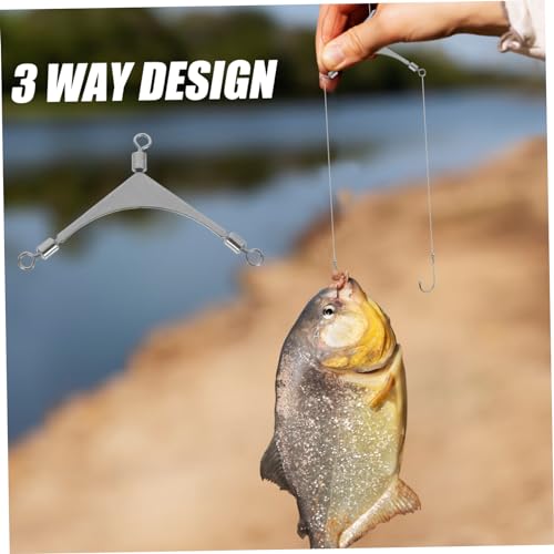 Sea Fishing Three-Prong Swivel Way Swivel Fishing Swivels Three Way Fishing Swivels Fishing - size: 4.50X2.80X0.20CM