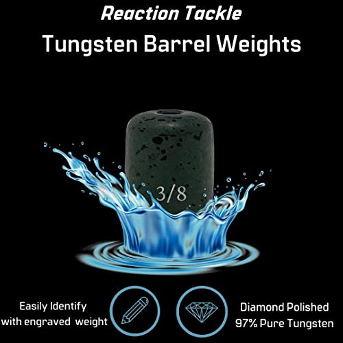 Reaction Tackle Tungsten Barrel Weights for Bass Fishing - Egg Shaped Carolina Rig Sinkers - Size Stamped Freshwater and Saltwater - color: Green Pumpkin, size: 1/2 Oz (4-Pack)