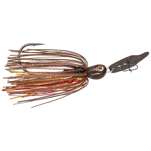 Strike King Thunder Cricket Fishing Lure, Vibrating Swim Jig, Silver Blade, 4/0 Jungle-Style Flipping Hook - color: Falcon Lake Craw, size: 1/2 oz
