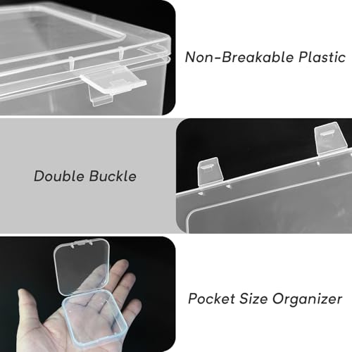 Guyuyii 30 Clear Plastic Bead Storage Containers with Hinged Lids & Labels | for Craft Supplies, Diamond Painting, Jewelry Making | Compatible with Beads, Earrings, Nail Art, Seeds, DIY Bracelet - size: 31 Pcs