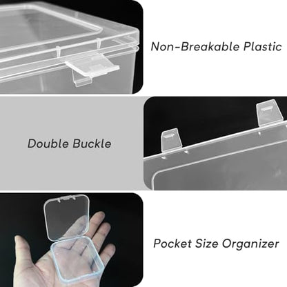 Guyuyii 62 Clear Plastic Bead Storage Containers with Hinged Lids & Labels | for Craft Supplies, Diamond Painting, Jewelry Making | Compatible with Beads, Earrings, Nail Art, Seeds, DIY Bracelet - size: 62 Pcs