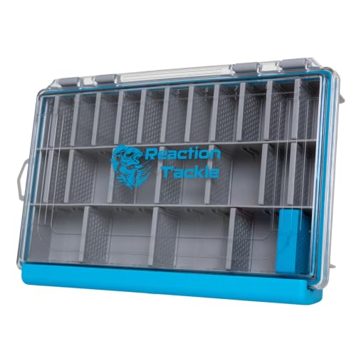 Reaction Tackle Ultra Elite Tackle Trays, Water Resistant Fishing Tackle Box Organizer with Removable Dividers, Sealed Rubber Gasket and One Hand Latch - 3600 (1-Pack) - size: 3600 (1-Pack)