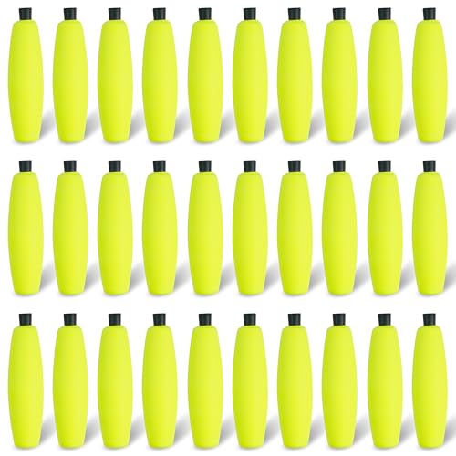 SILANON Peg Floats Fishing Bobbers,Foam Cigar Fishing Floats Bobbers Catfish Floats Slip Fishing Cork Bobbers with Pipe Plug for Catfish Santee Rig Freshwater Saltwater Fishing - size: 2.5 inch, style: Yellow-30pcs