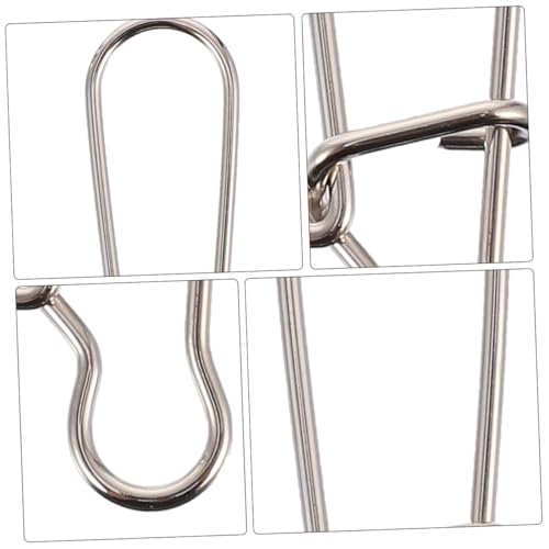 100pcs Stainless Steel Snap Connector Fishing Hooks for Snap Clip for Fishing Gear Accessories