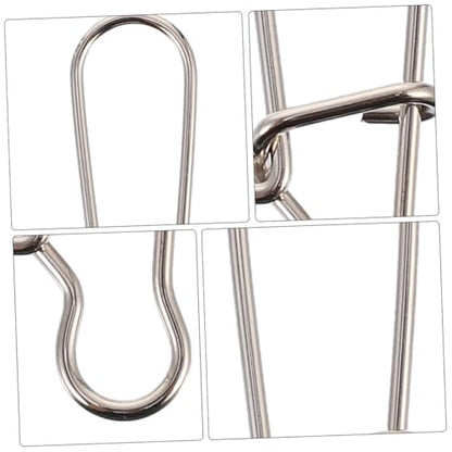 100pcs Stainless Steel Snap Connector Fishing Hooks for Snap Clip for Fishing Gear Accessories