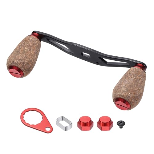 Fishing Reel Handle, Reel Handle Rocker Arm Grip with Knob Replacement Parts - color: Red