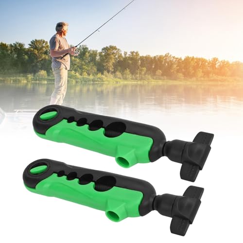 2pc Mini Fishing Line Winder Spooler Machine - Portable Handheld Line Winding Tool, Easy to Install & Use, ABS Durable Plastic with 4 Adaptor Holes for Rods - color: Black & Green