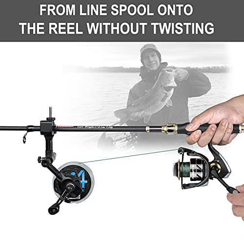 PLUSINNO Fishing Line Spooler For Fishing Reels, Fishing Gear And Equipment Gift For men With Unwinding Function Versatile for Thick & Thin Rods, Works with Spinning Reel, Cast Reel Without Line Twist - style: Fishing Rod & Table Clamp Spooler Function