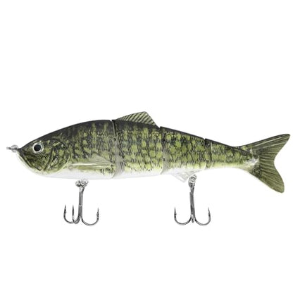 10in Multi Jointed Swimbait Fishing Lures Bait,4 Segment Big Giant Sinking Fishing Bass Lures,Crankbaits Swimbaits with Treble Hook - color: 10in,4.76oz-Color E