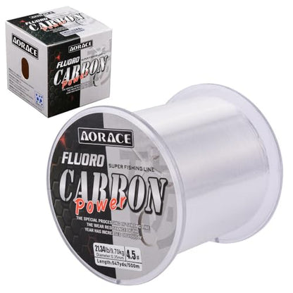 500m/547yd Transparent Fluorocarbon Fishing Line: Invisible and Strong for Saltwater and Freshwater Fishing.
