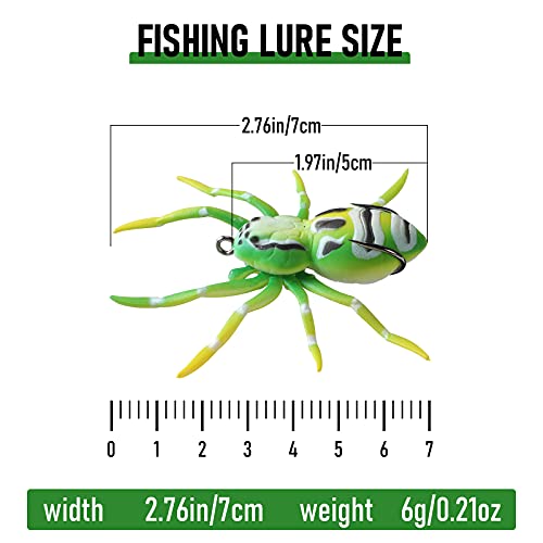 Sumind 4 Pieces Spider Lures Fishing Bass Spider Lure Freshwater Fishing Lures for Bass 1.9 Inch Length Weigh 0.2 oz - color: Colorful