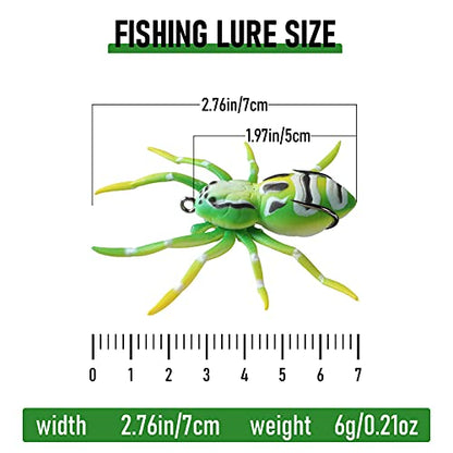 Sumind 4 Pieces Spider Lures Fishing Bass Spider Lure Freshwater Fishing Lures for Bass 1.9 Inch Length Weigh 0.2 oz - color: Colorful