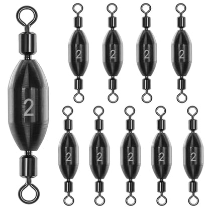 Fishing Weights Swivel Bullet Sinkers Brass Fishing Weights Saltwater Freshwater Bass Sinker Weight with Swivel Rolling 1/4oz, 1/8oz, 1/16oz，1/32oz, 3/8oz, 1/2oz - style: 1/4oz-10pcs
