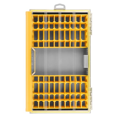 RUNCL 3700 Jerkbait Box, Waterproof Floating Lure Storage Box with Adjustable Dividers, Clear Rust-Proof Utility Tray for Terminal Tackle, Hooks and Sinkers - color: 3700 Jerkbait Box