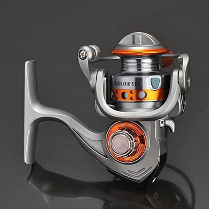 Mini Spinning Reel, 5.2:1 Gear Metal Fishing Reel, 13+1BB Powerful Spinning Fishing Reels with Interchangeable Handle, Small Compact Fishing Reel for Carp Bass Trout Fishing mini 150