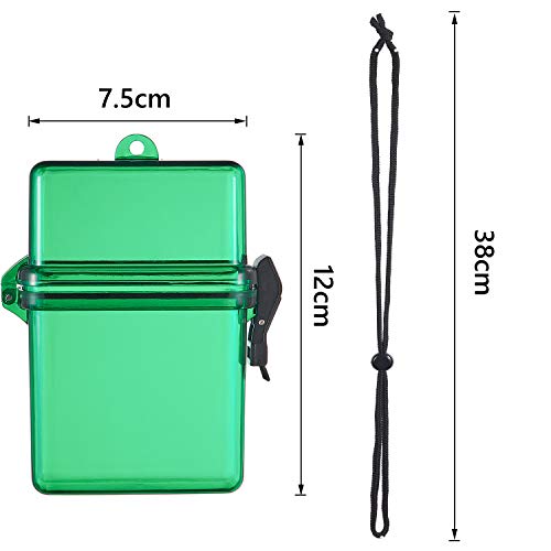 Outus 3 Pcs Waterproof ID Badge Holder Case with Waterproof Buckle 4.72 x 2.95 x 1.57 Inches Floating Sport Case Locker with Adjustable Hanging Rope Plastic Card Dry Box(Green, Yellow, Purple) - color: Green, Yellow, Purple, size: 4.72 x 2.95 x 1.57 Inch,
