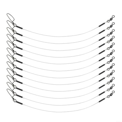 12pcs Fluorocarbon Fishing Leader Set for Saltwater Freshwater, 20LB-80LB, 6-24 Inches, Invisible Underwater, Abrasion-Resistant, Soft Strong Wire with Twists Snap - size: 9in-20ib