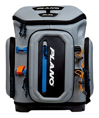 Plano Atlas 3700 Tackle Fishing Backpack, Gray EVA Material, Includes 3 3750 StowAway Utility Boxes for Worms, Lures, & Baits, Waterproof & Non-Skid Base, Grey - style: Backpack