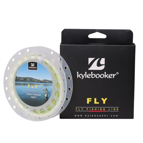 Trout Fly Fishing Line, Weight Forward Floating with 2 Welded Loops - color: Moss Green+Tooth Yellow, size: WF7F-100FT
