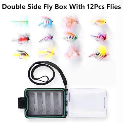Fly Fishing Rod and Reel Combo - 3/5/8 WT Starter Kit with 4-Piece Fly Rod - color: Fly fishing kit 7-8WT Black Reel