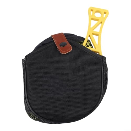 Foldable Fly Fishing Net, Rubber Mesh Landing Net for Trout, Anti Hook Catch and Release Net, Lightweight Portable Stream Hand Net with Waist Mount - color: yellow