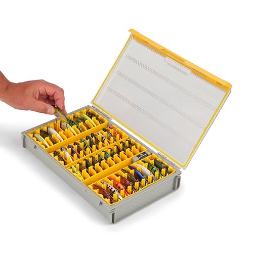 Plano Edge 3700 Lipless Box, Stores 40 Fishing Baits, with Rust-Preventive Rustrictor, Dri-Loc Watertight Seal, WaterWick, Transparent DuraView Lid, Stackable Storage for Crankbaits and More - style: 3700 Lipless