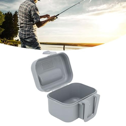 RiToEasysports Fishing Live Bait Box, Bait Cooler Box Plastic Waterproof Worm Bait Holder Heat Resistant Live Bait Container Grey