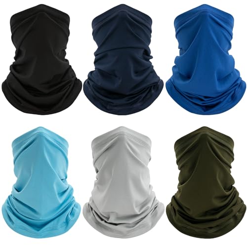 Neck Gaiter 6 Pack UV Protection Cooling Hiking Face Cover MenWomen - color: Multicoloured 02