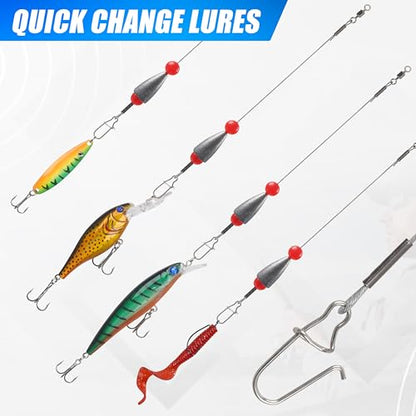 Carolina Rigs for Bass Fishing, Pre Rigged Carolina Catfish Rigs Kit Ready Tied Steel Fishing Leaders with Bullet Fishing Weights Beads for Saltwater Freshwater 3/8oz 1/2oz 3/4oz - size: 3/4oz(20g), style: 5pcs