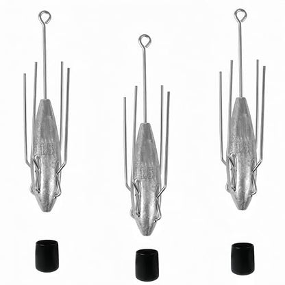 3Pcs Sputnik Sinkers Fishing Weights Sinkers Surf Casting Fishing Sinkers Lead Weights Sinkers Long Tail Fishing Weights Drop Shot Sinkers for Saltwater Catfish Beach Sand Ocean-1oz - size: 1.5oz