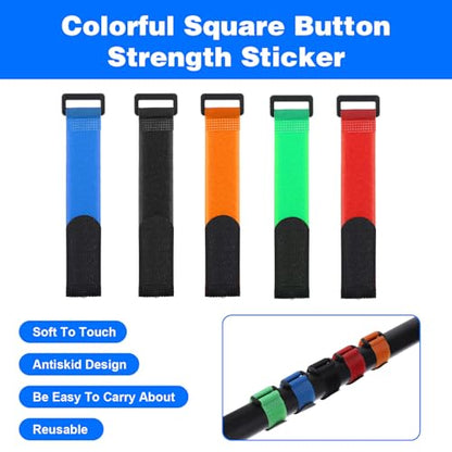 20 Pcs Fishing Rod Straps, 5 Color Hook & Loop Fish Rod Belts | Adjustable Elastic Fishing Pole Straps Tackle Belt Ties Casting Rods Fishing Rod Accessories for Casting, Fly Rods