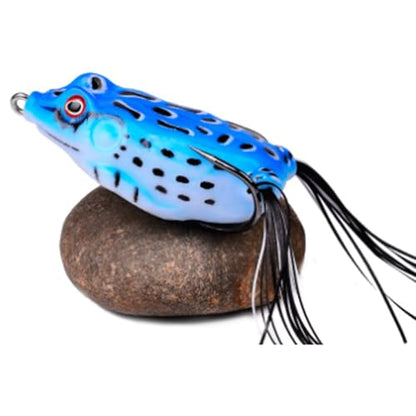 13g 6cm Plastic Frog Bait with 3D Eyes & Hooks, Soft Tube Topwater Artificial Fishing Lure Sinking Lures - color: Blue