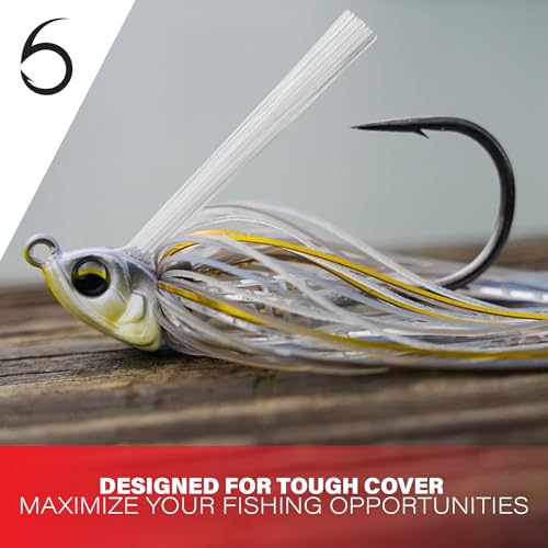 6th Sense – Divine Swim Jig – Bass Fishing – Dock Skipping Swim Jig – Keel-Weighted Belly – Cover Deflecting Design - color: Dark Water Gill, size: 3/8oz.